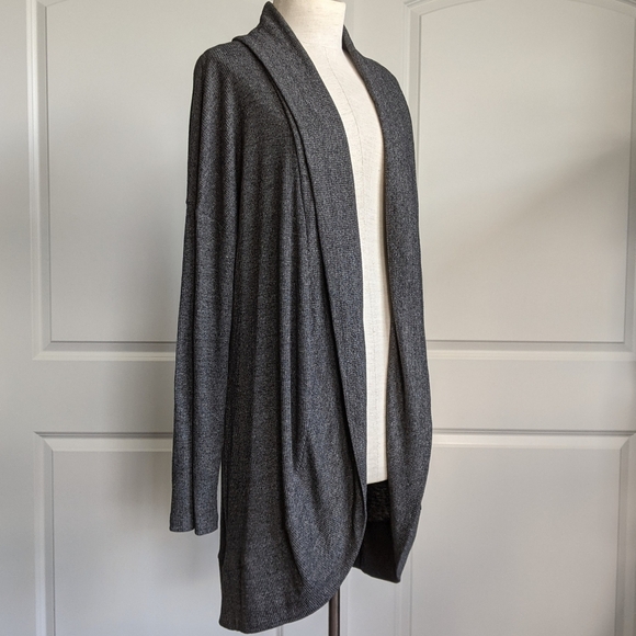 Cosabella Cadenza Robe Open Front Shawl Collar Cotton Mid-Thigh Charcoal M NWT - Picture 1 of 12